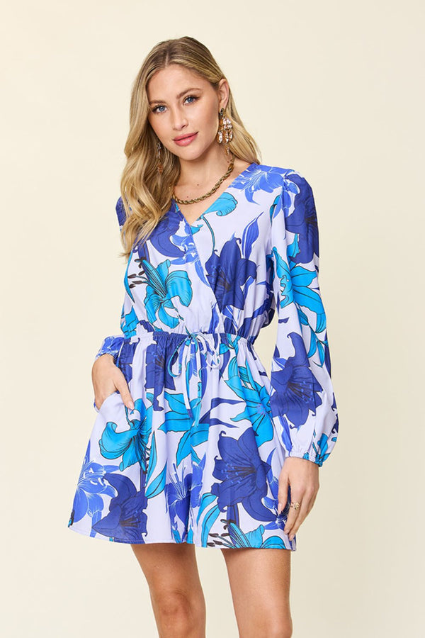 Felicity Floral Long Sleeve Romper with Pockets